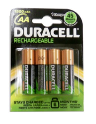 Duracell recarregável 4 pilhas AA LR06 1300 mAh B4