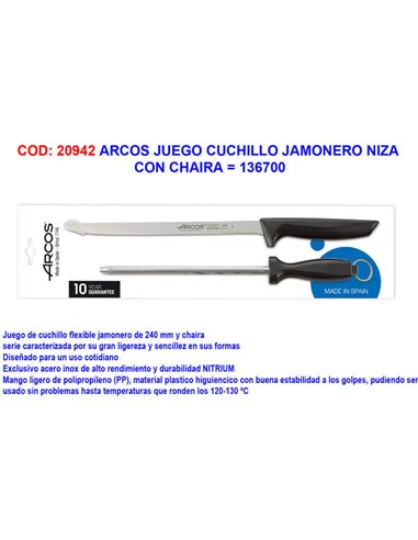 Cuchillo Jamonero Niza con Chaira 136700