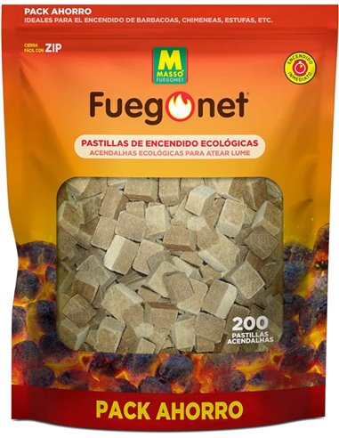 MASSO FUEGONET 200 PASTILLAS ENCENDIDOR ECOLÓGICAS 231281N