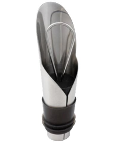 Stainless steel pourer with silicone stopper 12190