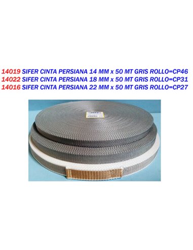 FITA PARA ESTORES SIFER 22 MM x 50 MT ROLO BEGE CINZA CP27