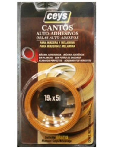 Cinta Autoadhesiva CEYS Canto 5 Metros x 19 mm Blanco Roble 850202