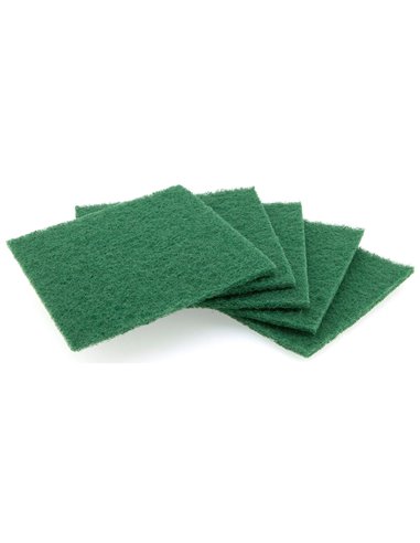 Set of 5 abrasive fiber scourers 15x13.5x0.5 cm