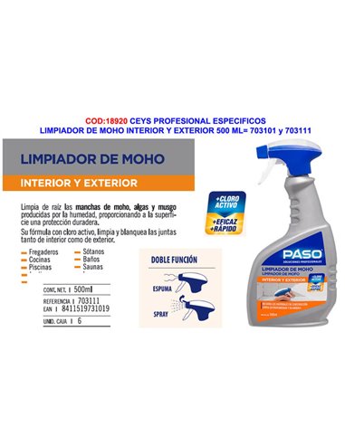 Limpador de molde específico para etapas CEYS 500 ML 703118-703211