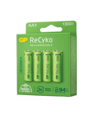 Baterias recarregáveis GP Recyko AA 1300 mAh 4 unidades