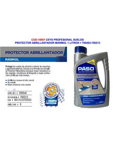 Ceys Paso Suelos Mármol Protector Abrillantador 1L