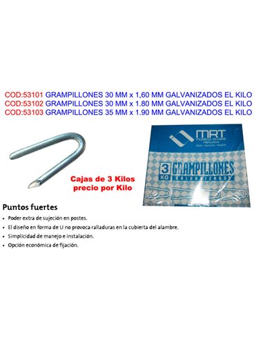 Pinos galvanizados 30 mm x 1,80 mm por quilo