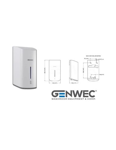 Genebre white automatic dispenser 1100 ml reference GW04 99080008