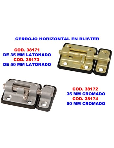 Parafuso Horizontal 50 mm Cromado em Blister 724