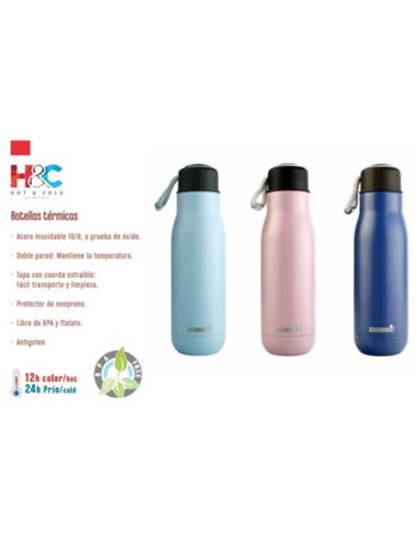 Stainless Steel Thermal Bottle 500 ml Blue WECOOK Ref 61500