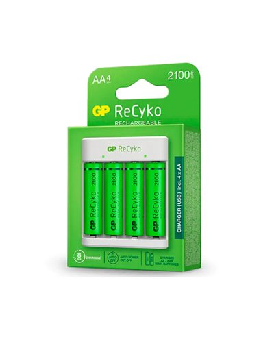 USB charger for 4 AA batteries + 4 AA batteries 2100 mAh EKOPOWERB4-G534