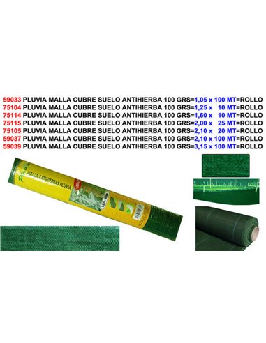 Anti-weed ground cover mesh 100 Gr 2.10 x 100 M Roll