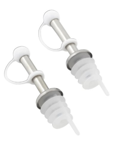 Set of 2 stainless steel/plastic pouring plugs Menaje Metaltex