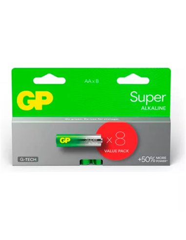 Batterie alcaline GP AA 1,5 V (LR06-B8 GP) 8 batterie (G241) GP15A