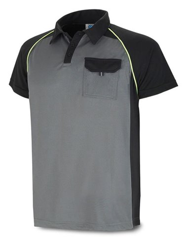 Polo Shirt M/Short High Breathability Gray/Black T-L1288PTMCGN