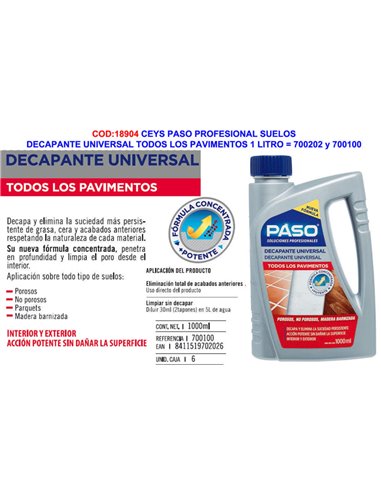 Ceys Paso Suelos Universal Stripper for All Floors 1L