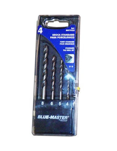 Set of 4 Blue Master Porcelain Drill Bits 4-5-6-8 mm BW79325