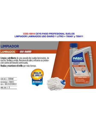 Limpiador de Suelos Laminados CEYS Uso Diario 1 L