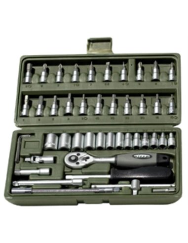 SIFER 46-Piece Professional Socket Wrench Set 1/4 T22246