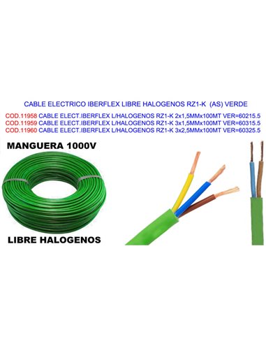 Cabo elétrico Iberflex RZ1-K 3x1,5mm 100m halogênio VER60315.5