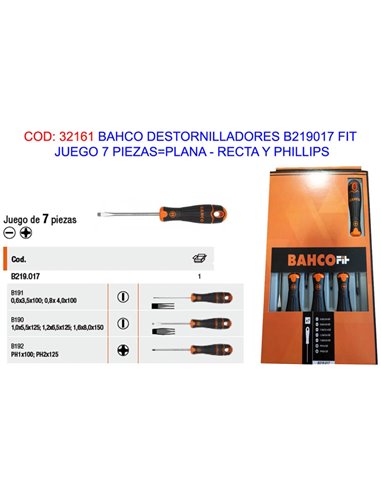 BAHCO B219017 7 Piece Flat and Phillips Screwdriver Set