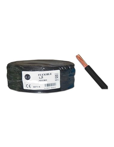 Cable eléctrico flexible L/Halógenos 6,0 mm x 100 m negro H6NG