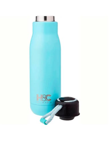 Bouteille isotherme H&C en acier inoxydable 350 ml Turquoise Réf.