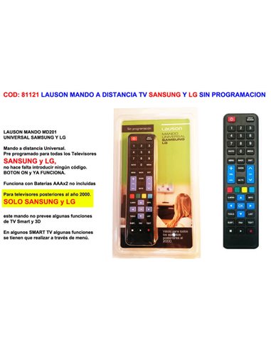 BAJA LAUSON FINSTOCK MANDO A DISTANCIA TV SAMSUNG Y LG 