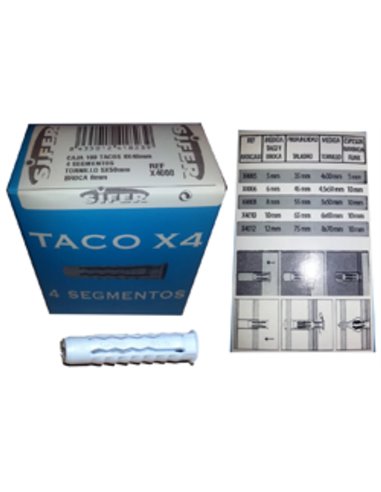 SIFER TACO SX4 NYL.GRIS   5x25 CAJA DE 150 UNDX4005