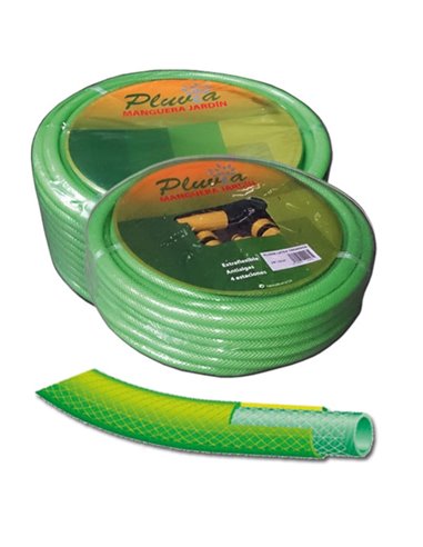 PLUVIA MANGUERA VERDE LATEX TRENZADA SGR.VRD.KIT15x20 MT+ACCES.