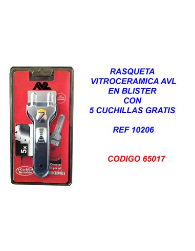 RASQUETA VITROCERAMICA AVL+5 CUCHILLAS GRATIS BLISTER 10206