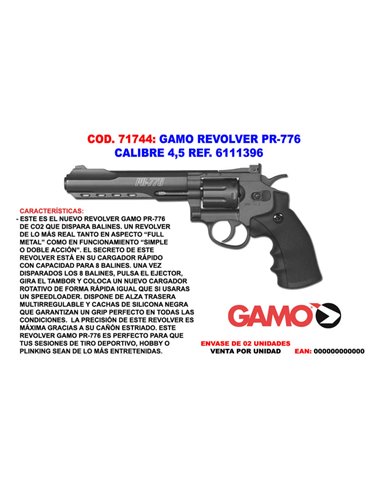 GAMO PISTOLA REVOLVER PR-776 CALIBRE 4,5 REF 6111396