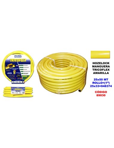 HOZELOCK MANGUERA TRICOFLEX AMARILLA 25  ROLLO 50 M048374