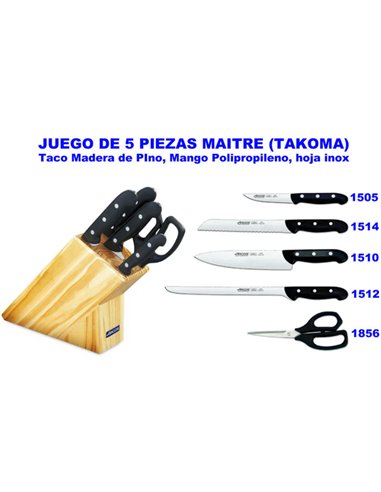 ARCOS JUEGO COCINA MAITRE (TACOMA) 4 PIEZAS+TIJERA+TACO 152100