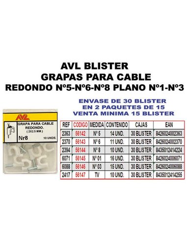 AVL BLISTER GRAPA CABLE TV  2417