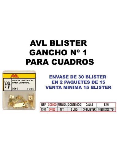 AVL BLISTER GANCHO N�1 PARA CUADROS   7764