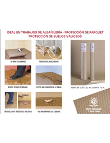 PINTOR SUPERTAPE PROTECTOR SUELO ROLLO 90 CMx25 MT DE 3 CAPAS