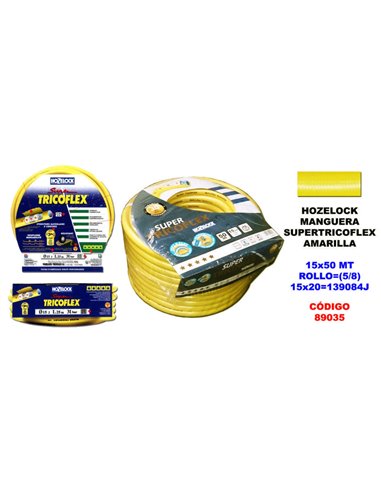 HOZELOCK MANGUERA SUPERTRICOFLEX AMARILLA 15  ROLLO 50M139084J