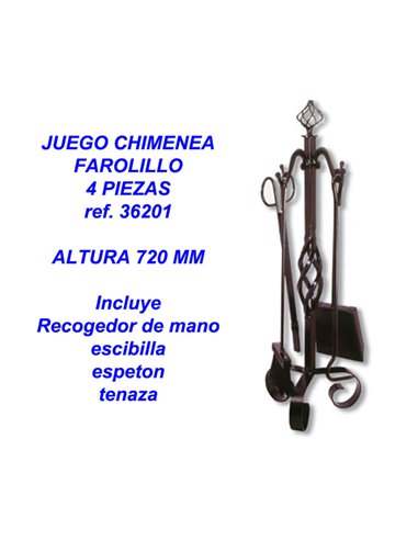 JUEGO CHIMENEA FAROLILLO    4 PIEZAS 36201