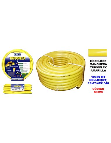 HOZELOCK MANGUERA TRICOFLEX AMARILLA 19  ROLLO 50 M051546