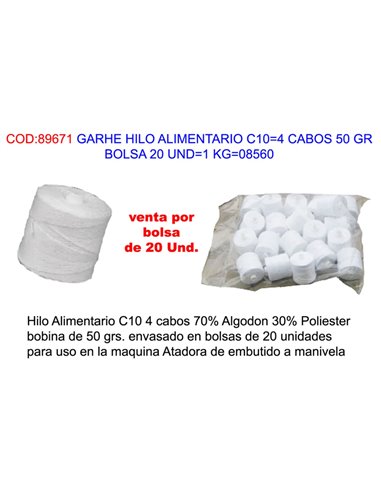 GARHE HILO ALIMENTARIO C104 CABOS 50 GRBOLSA 20 UND1 KG08560