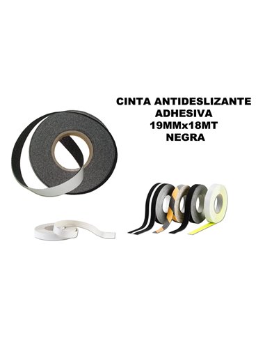 CINTA ANTIDESLIZANTE ADHESIVA 19MMx18MT NEGRA220/86