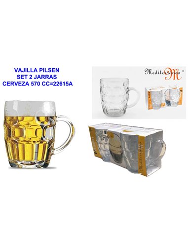 VAJILLA PILSEN SET 2 JARRAS CERVEZA 570 CC22615A