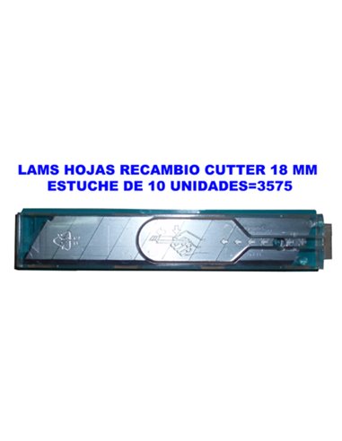 LAMS HOJAS RECAMBIO CUTTER 18 MM ESTUCHE  10 UNIDADES3575