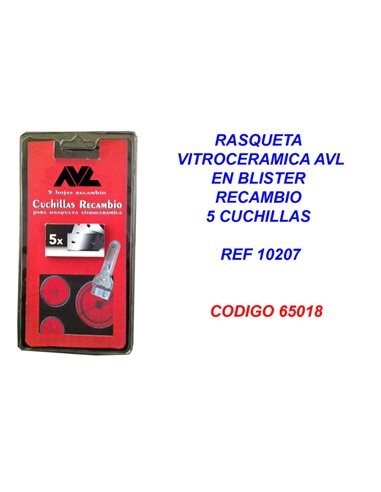 RASQUETA VITROCERAMICA AVL RECAMBIO DE 5 CUCHILLAS BLISTER 10207