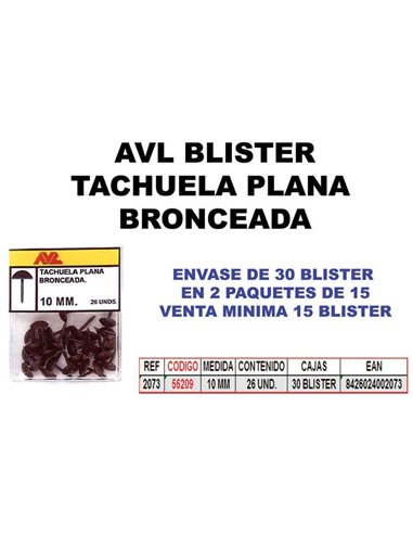 AVL BLISTER TACHUELAS BRONCEADA 10 MM 2073