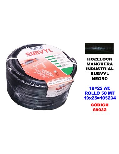 HOZELOCK MANGUERA INDUSTRIAL RUBVYL NEGRO 1922AT.R.50 M105234