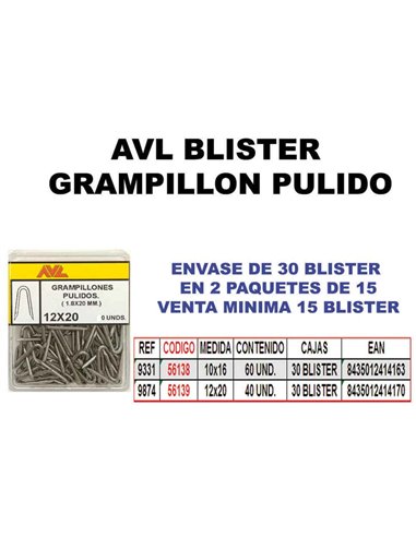 AVL BLISTER GRAMPILLON 12x20 PULIDO   9874