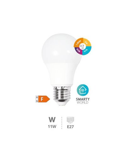 Smart A60 LED bulb Wifi+Bluetooth 11W E27 RGB+27000-6500K Dimmable