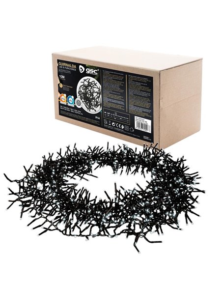 10M LED CLUSTER garland 1000 LEDs cold light